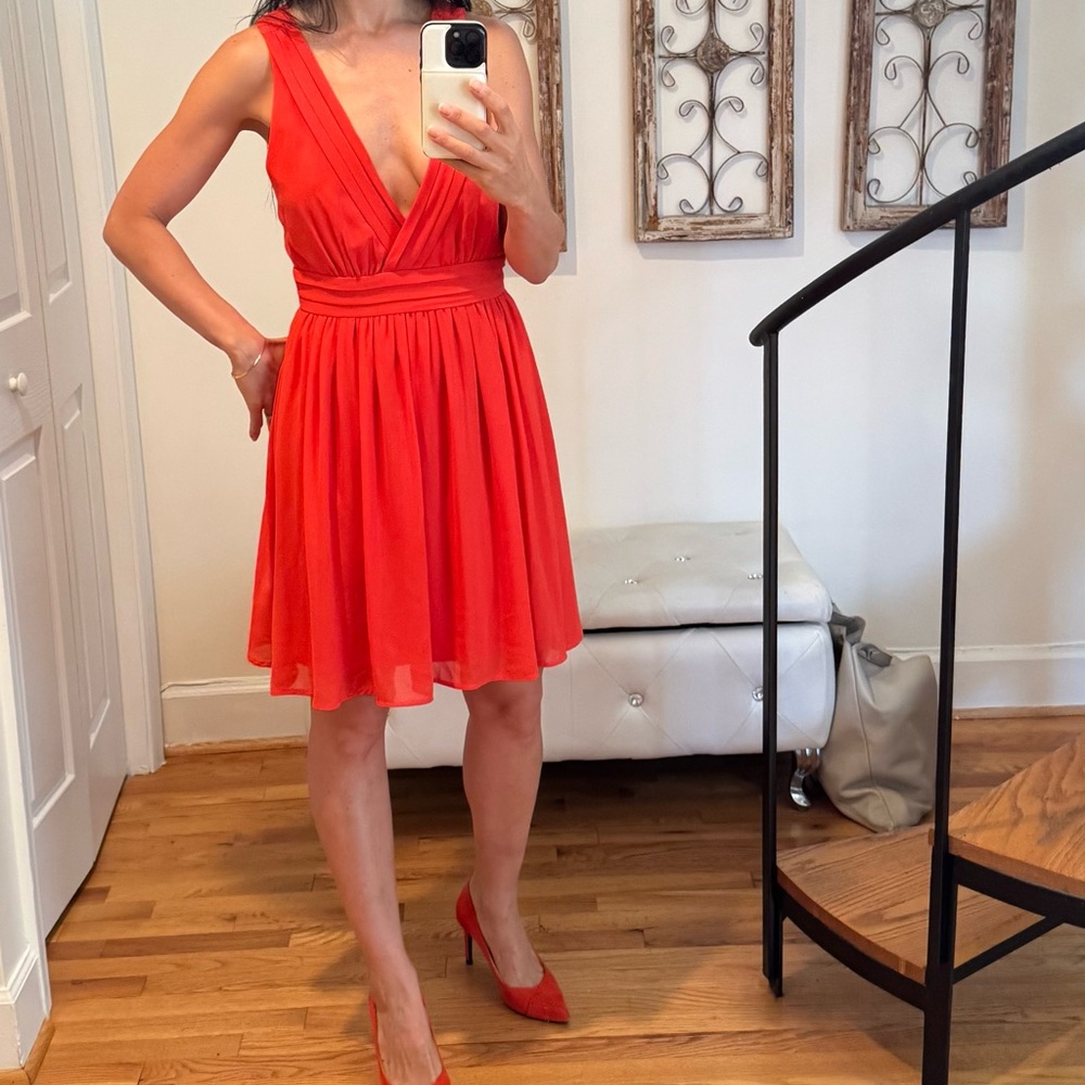 Vibrant Red Sleeveless Dress